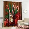 2pcs,Curtains Christmas Candy Canes Holly Gift (3) Popular Minimalist Curtains Semi-Sheer Curtains Holiday for Living Room,