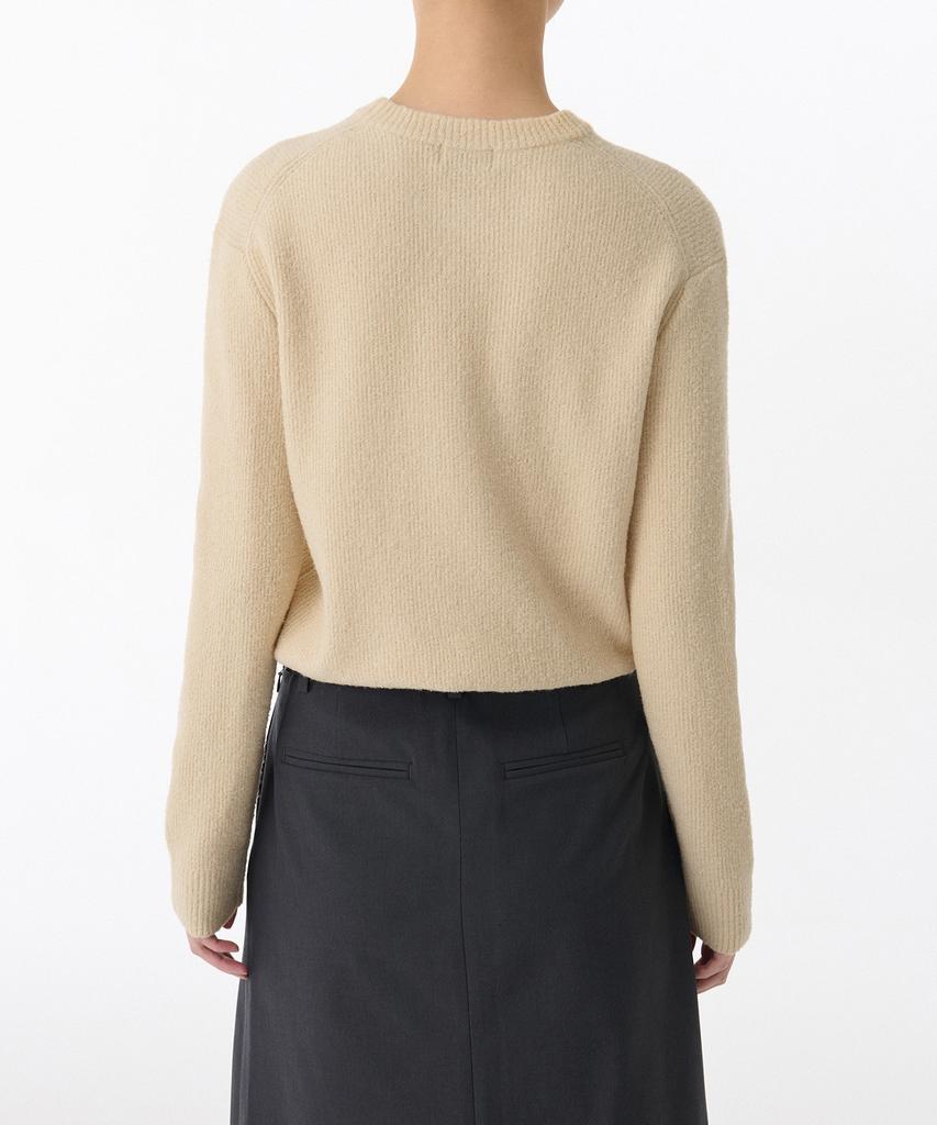 MUSINSA STANDARD WOMAN Women'S Mini Boucle Crew Neck Knit [Ecru]