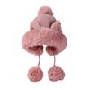 White Fang Winter Cat Ear Hat with Fluffy Cute Animal CZ381 Women's Ears, Costume, (Pink)