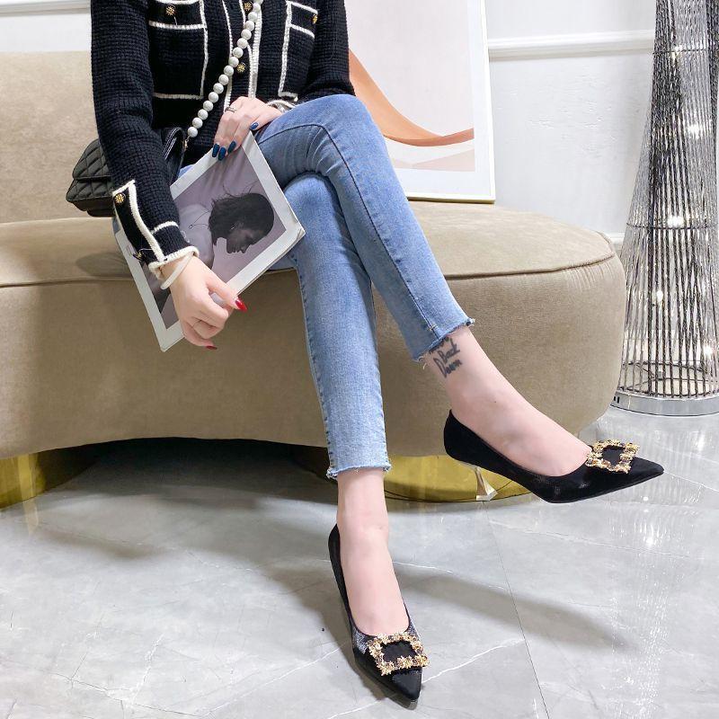 Французский подъем стопы универсальный темперамент туфли на высоком каблуке женские туфли-стилеты одинарные туфли 2025 осень новинка интернет-знаменитость Муза высокие каблуки женские