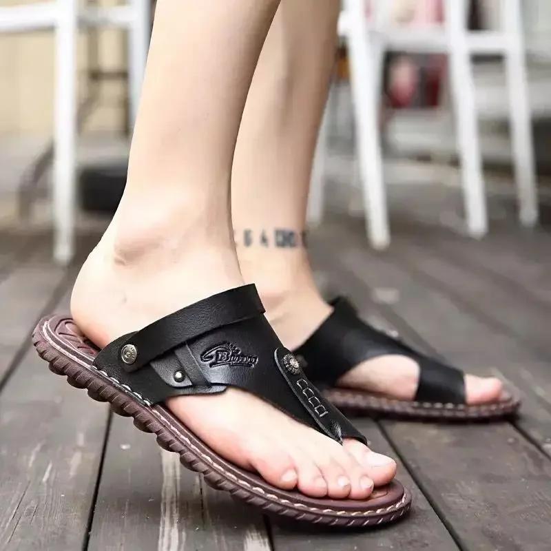 Summer Clip Toe Flip Flops Mens Sandals Male Shoes Fashion Flat Non-slip Slide Slippers Casual Beach Holiday Sport