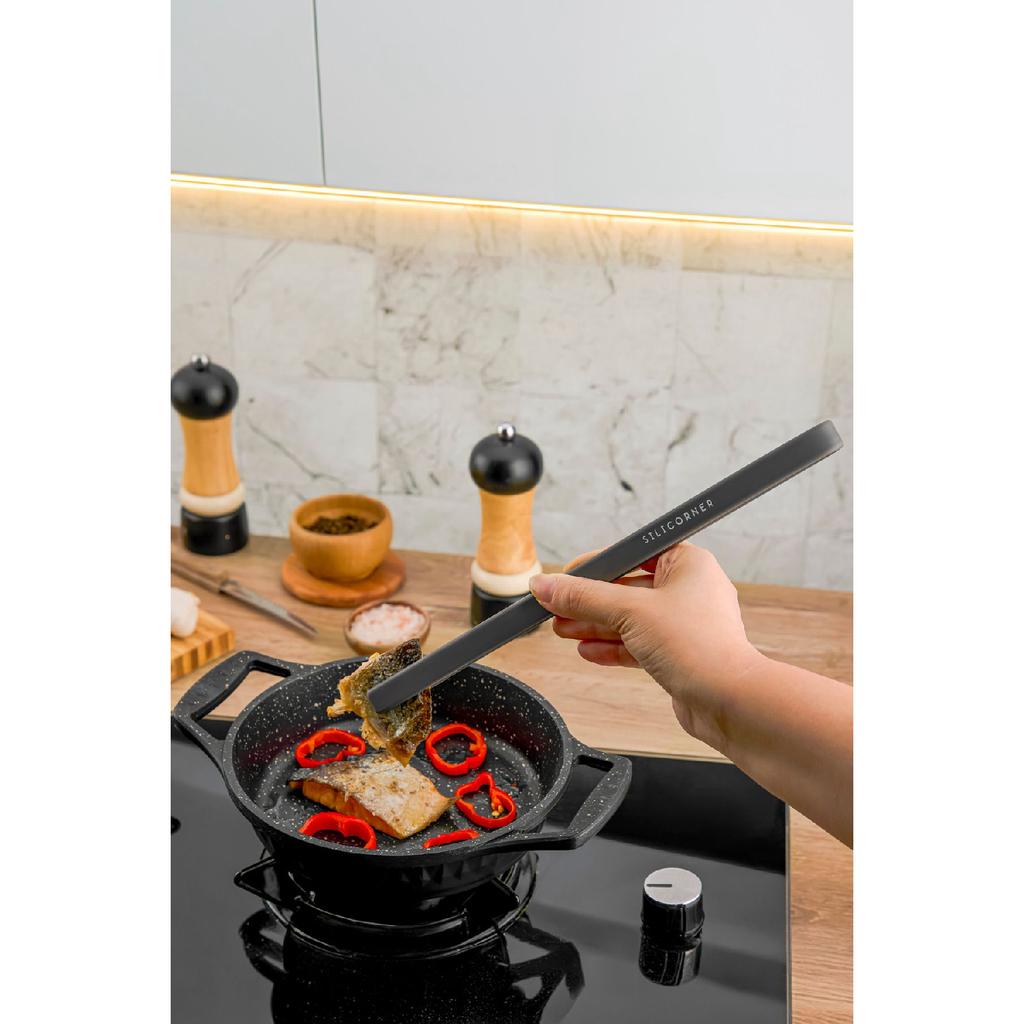 6 Piece Silicone Cooking Kitchen Set Cake Spatula Spoon Egg Brush Tongs Spatula