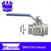 201/304 Stainless Steel Female Thread Ball Valve, Two-Piece, Available in 1/2", 3/4", 1", 2" (DN15-20)