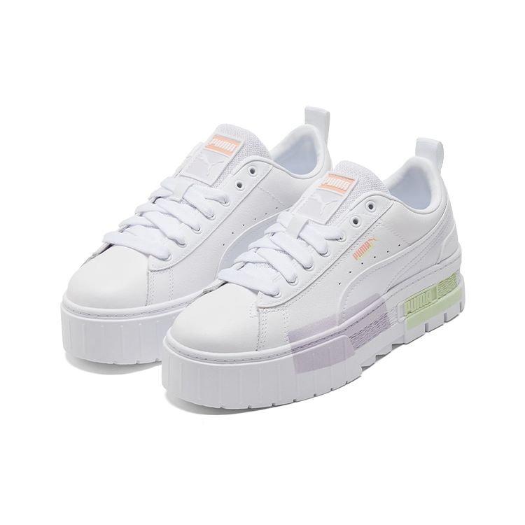 Puma Mayze Износостойкая Толстая Подошва Спортивные Кроссовки Женские Кроссовки Белые 384851-01