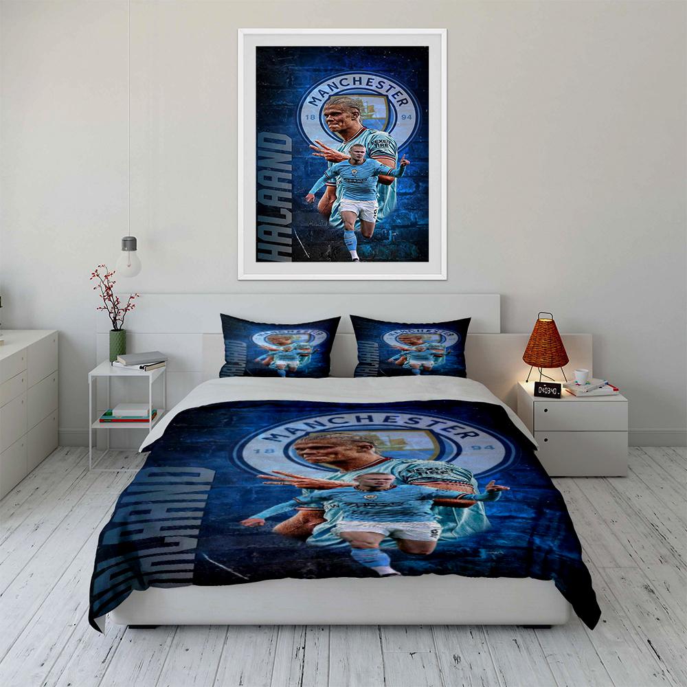 Manchester City Bedding Set Bedding Duvet Cover Set Duvet Cover Pillowcases Home Decor (1 * Duvet Cover 2 * Pillowcases, without duvet insert)