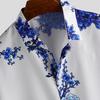 Summer Men Floral Lapel Short Sleeve Shirts
