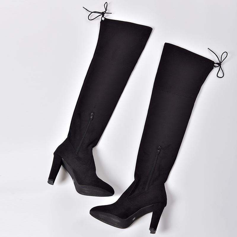 Fashion Size 34-43 2024New Shoes Women Boots Black Over the Knee Boots Sexy Female Autumn Winter Lady Thigh High Boots