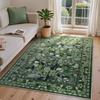 Green Retro American Living Room Floor Mat High Touch Flowers Balcony Dining Room Bedroom Bed Full Of Carpeted Home Decor