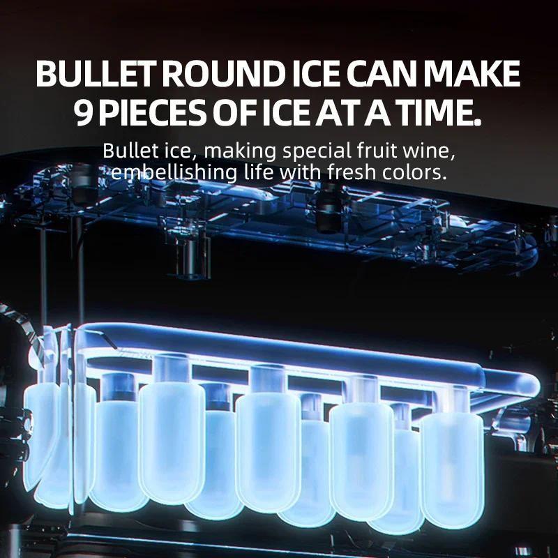 Small Multi-functional Electric Ice Maker Home Kitchen Office Portable Ice Machine Smart Touch Screen Ice Making Machine