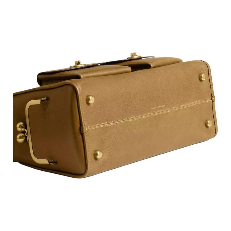 COACH Turnlock Backpack Bag Adjustable Shoulder Strap Calf Leather Shoulder Bag Women's Olive