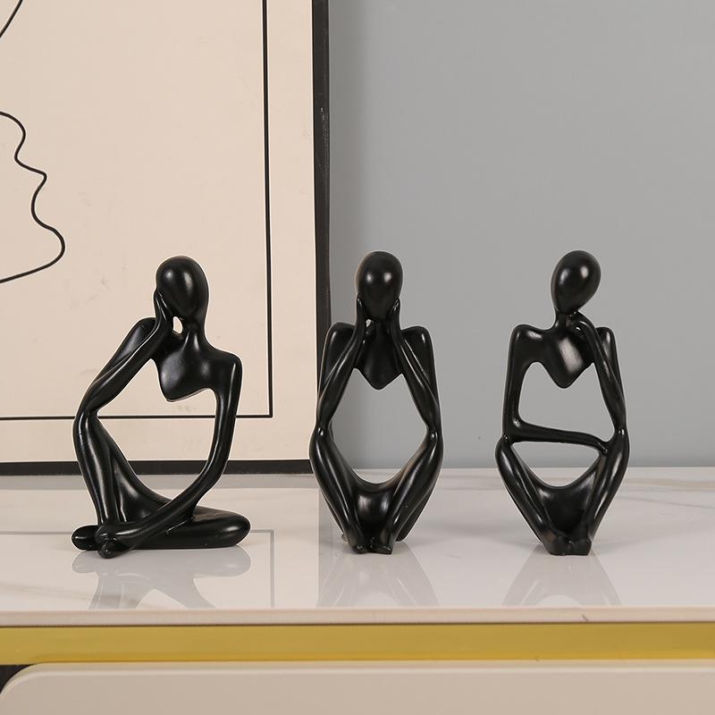 Абстрактная скульптура «Мыслитель» в стиле смолы, статуя домашнего декора, акценты, коллекционные фигурки, домашний офис, книжная полка, декор для рабочего стола