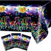 Avezano 3 шт. Скатерть в стиле Диско 70-х Party Table Cover Lets Boogie Декор для вечеринки 70-х Пластиковая Скатерть в стиле ретро 70-х Принадлежности для вечеринки 70-х для Столовой