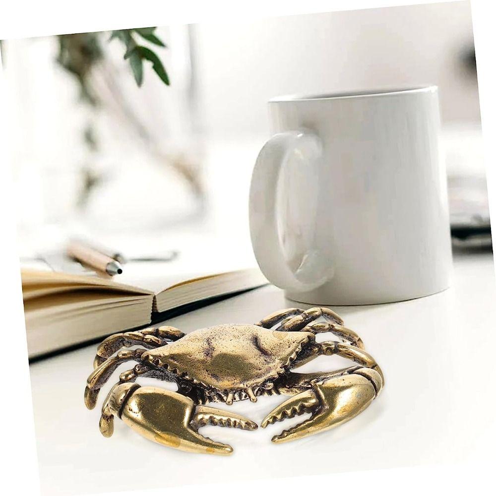 Латунная скульптура краба Краб Краб Украшение Новая мини-фигурка краба Главная
