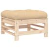 Garden Stool with Cushion Solid Pine Wood