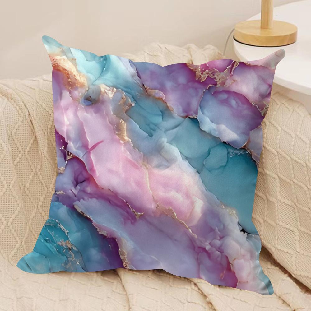 Marble pattern Cushion Cover Short plush Doublesided Print Square Throw Pillow Covers Sofa Home Cushion Decor