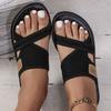 2024 Летние повседневные сандалии Fish Mouth с плоской подошвой, дышащая сетка, противоскользящие пляжные повседневные сандалии
