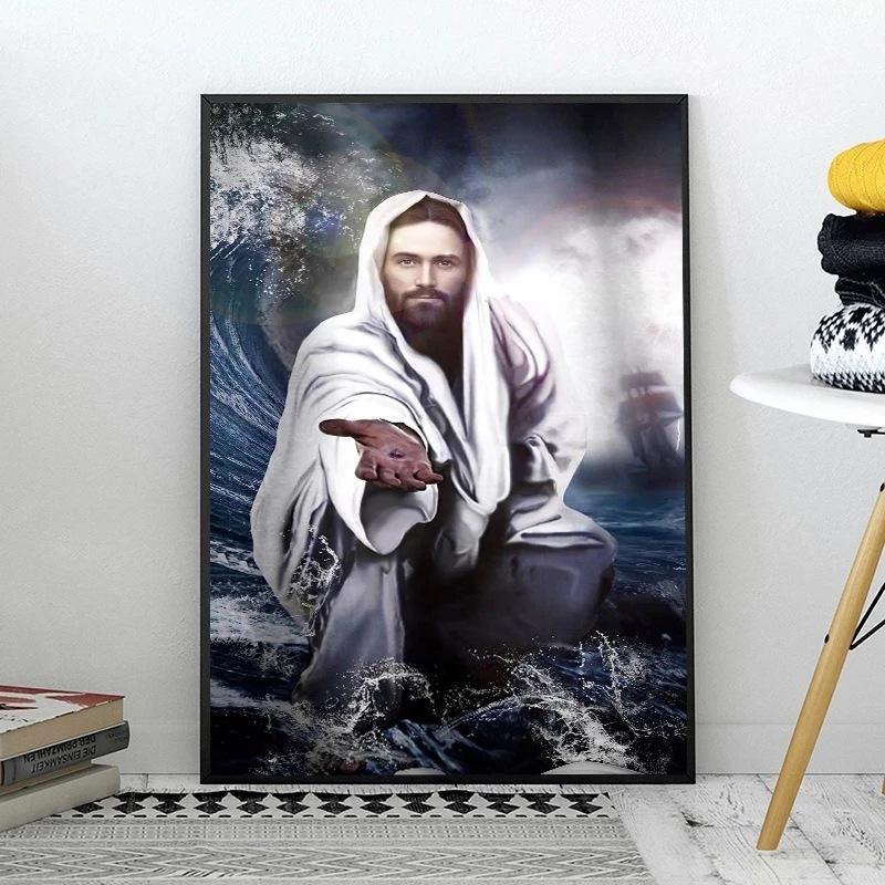 Скандинавский минималистский настенный рисунок католический христианский Святой Иисус HD холст постер печать для дома спальня гостиная украшение