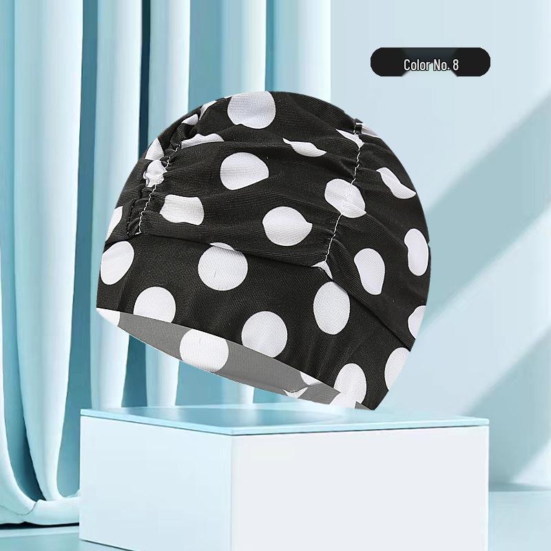 Женская купальная шапочка большого размера с цветочным плиссе - Неплотная посадка, однотонная, модный тканевый дизайн