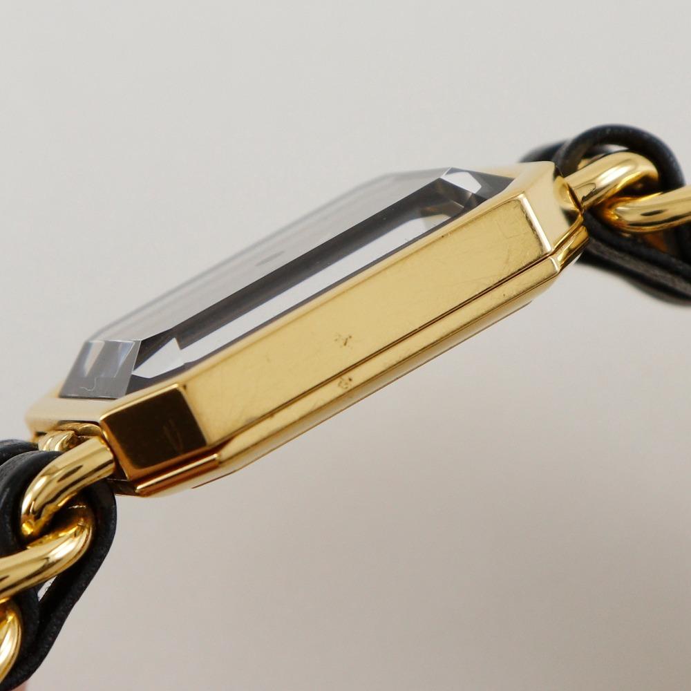 Chanel Часы Premiere S H0001 черный циферблат Позолоченные/кожаные Кварцевые Аналоговый дисплей Женские Б/У