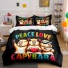 Peace Love Capybara Bedding Set Bedding Duvet Cover Set Duvet Cover Pillowcases (1 * Duvet Cover 2 * Pillowcases, without duvet insert)