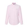 Polo Ss22 Logo Embroidered Striped Button-Up Long Sleeve Shirt Men Shirts Pink 710829448-002