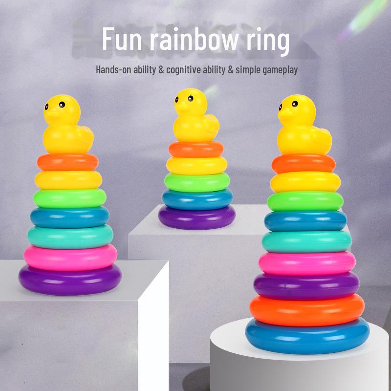 Развивающая игрушка для малышей «Цветные радужные кольца» (Возраст 1-3 года)