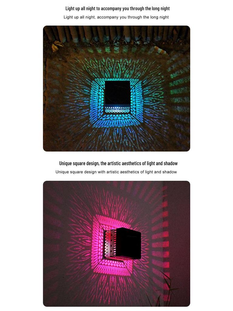 Уличный солнечный влагозащищенный кованый проекционный светильник: Садовый настенный и заборный атмосферный светильник