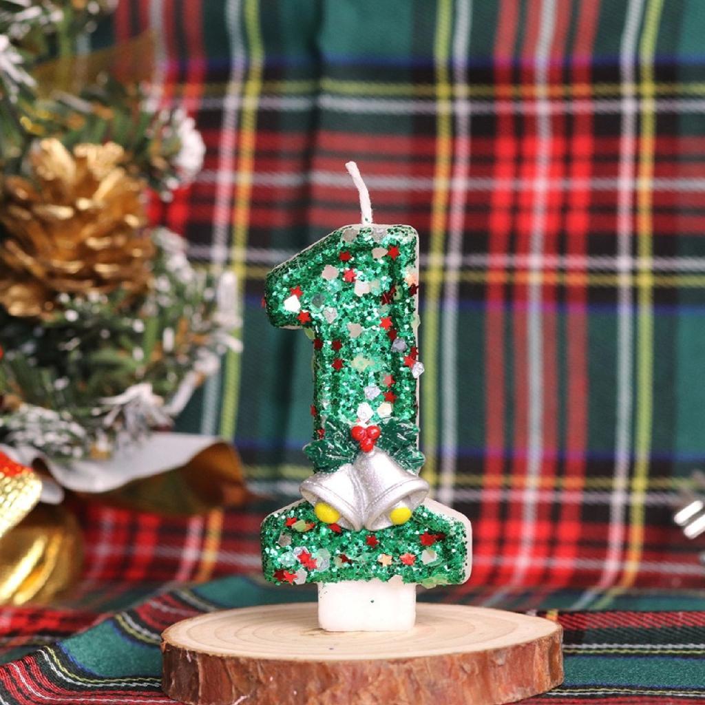 Рождественский номер День рождения Свеча Вечеринка Торт Украшение Подарок на день рождения Санта-Клаус