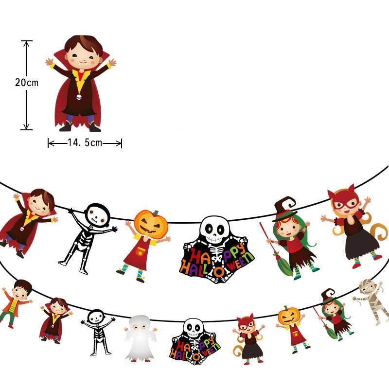 Красочные украшения для Хэллоуин-вечеринки с бумажным баннером в виде тыквы для праздничной атмосферы