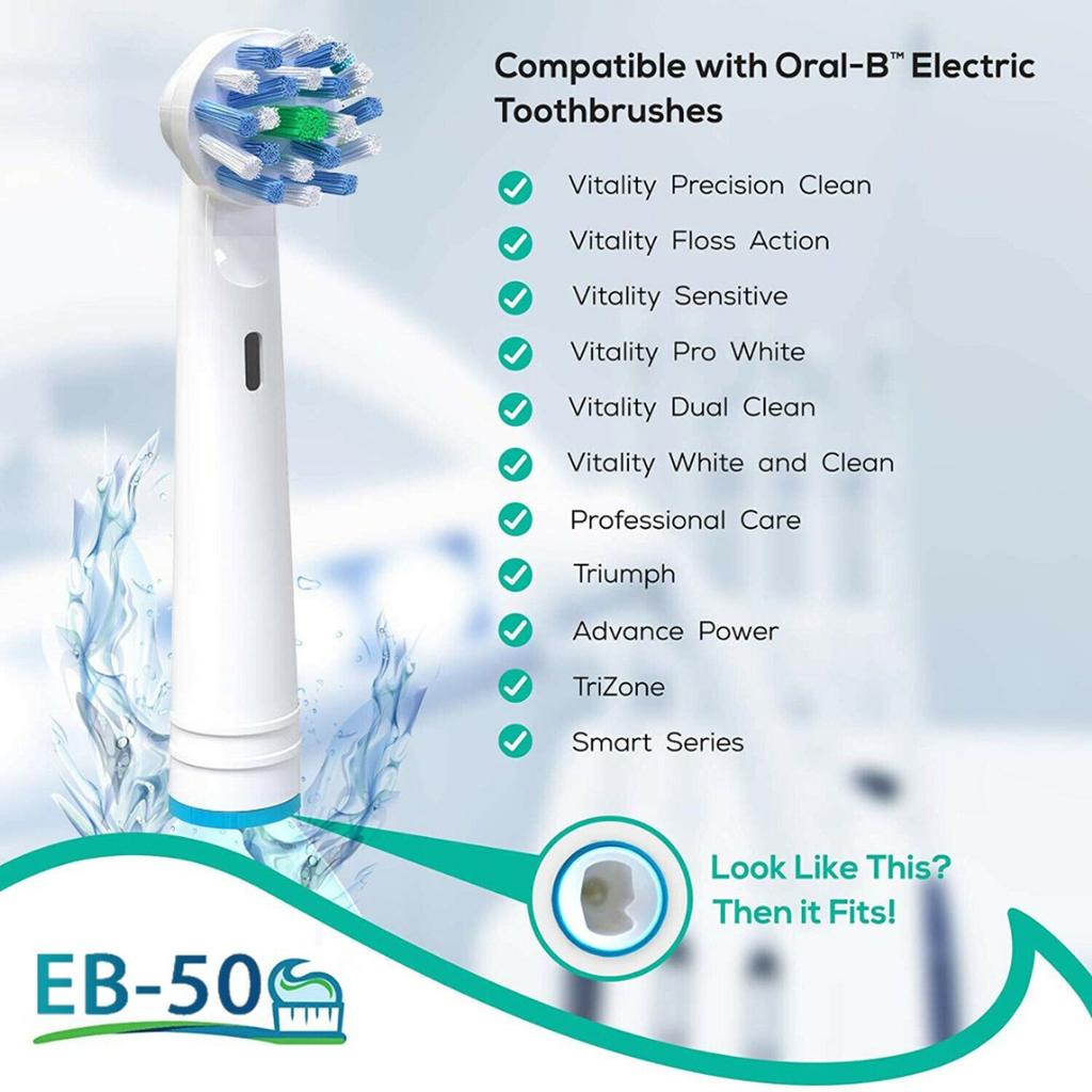 Сменные насадки для электрической зубной щетки EB-50P, 4 шт., подходят для Braun Oral-B Cross Action