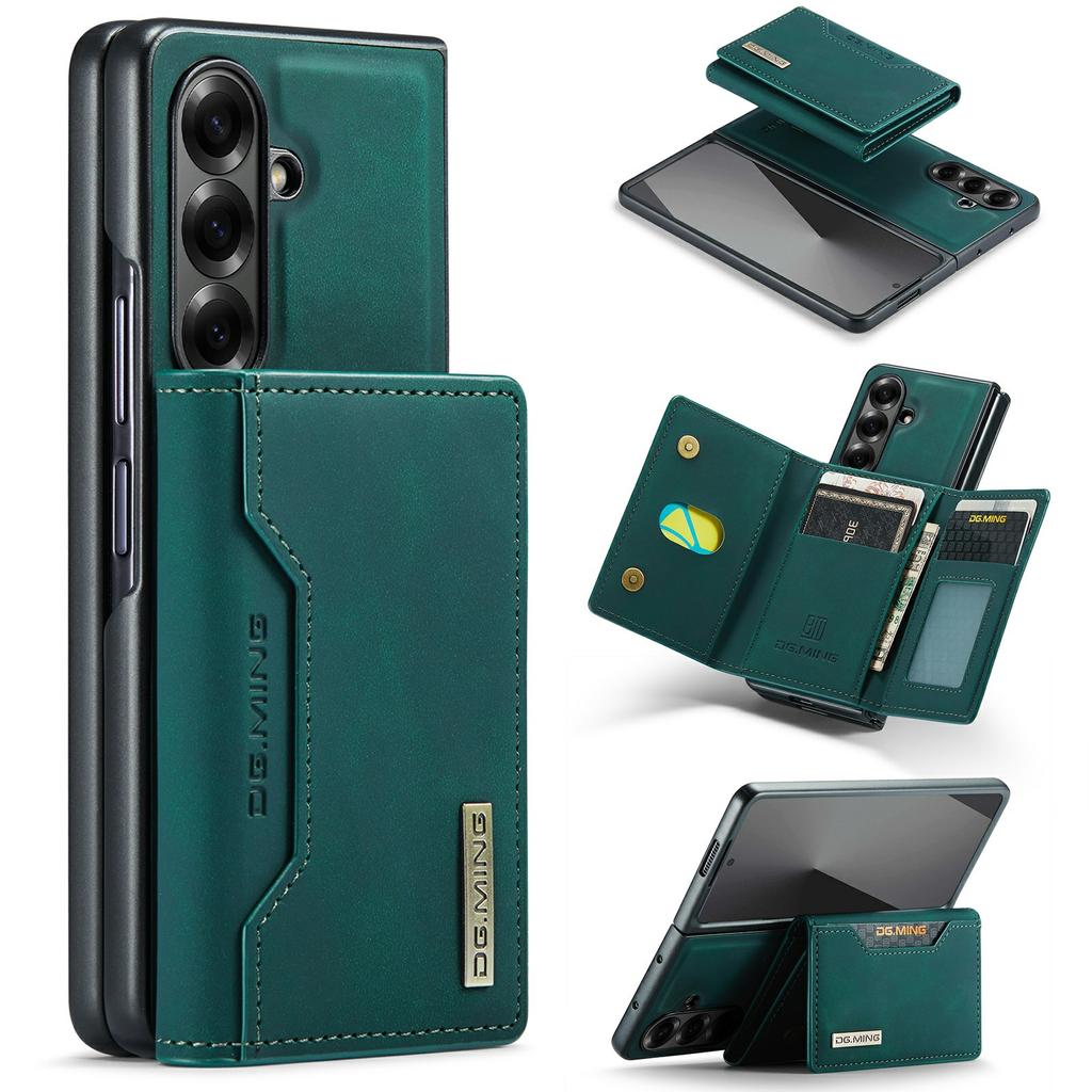 DG.MING M2 Series for Samsung Galaxy Z Fold7 5G Magnetic Case PU + PC + TPU Phone Cover Detachable Wallet Kickstand