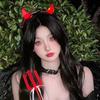 Small/Medium LED Headband Red LED Light Devil Hair Hoop Durable Horn Headband  Halloween Party