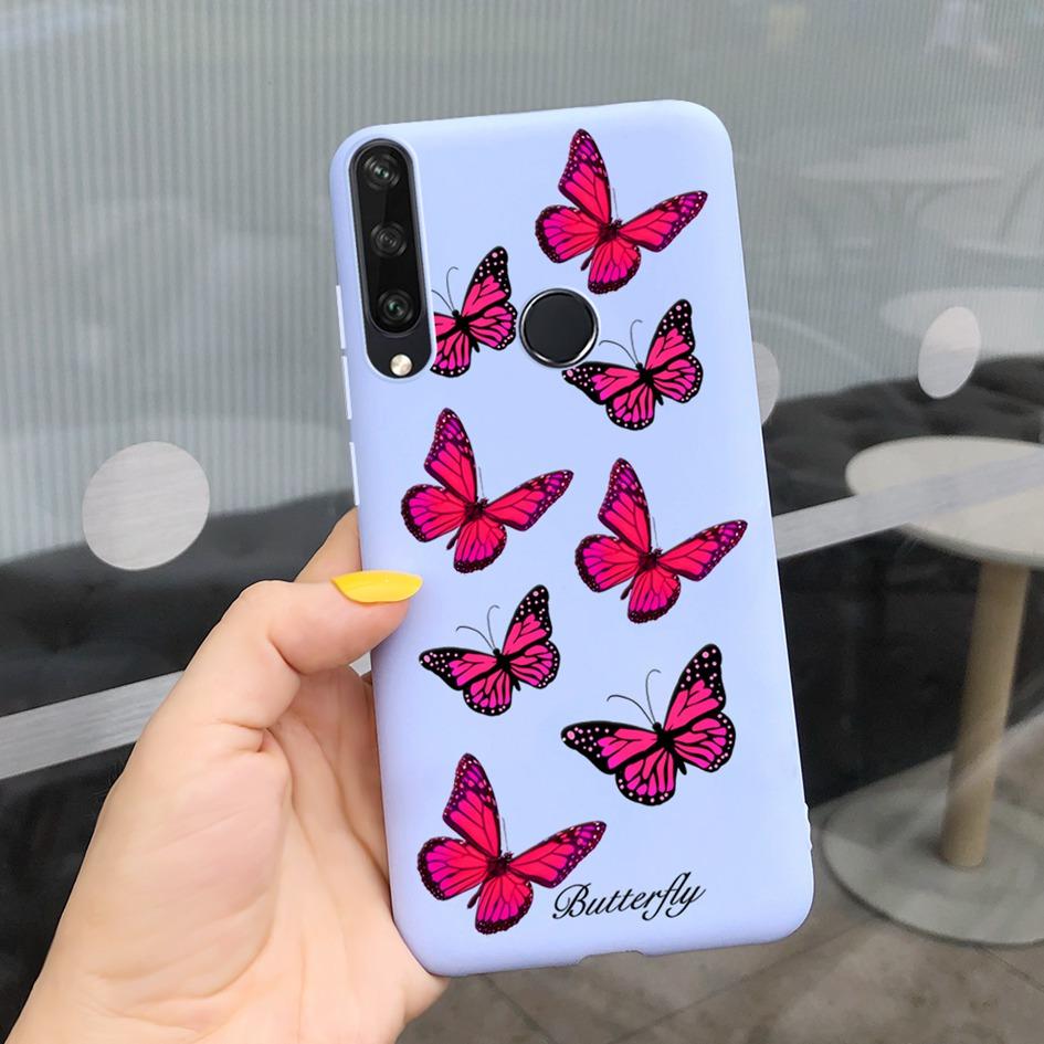 For Huawei Y6P Y7P Case 2020 New Fashion Butterfly Flower Painted Phone Cover For Huawei Y7P Funda Y 7P Y 6P HuaweiY6P Soft Capa