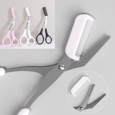 1 шт. Безопасный триммер для бровей из нержавеющей стали, ножницы для бровей с расческой, бритва для удаления волос, инструмент для формирования бровей, инструмент для макияжа