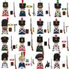Napoleonic Wars Military Soldiers Building Blocks British France Prussia Cavalry Army Russian Infantry Figures Bricks Kids Toys
