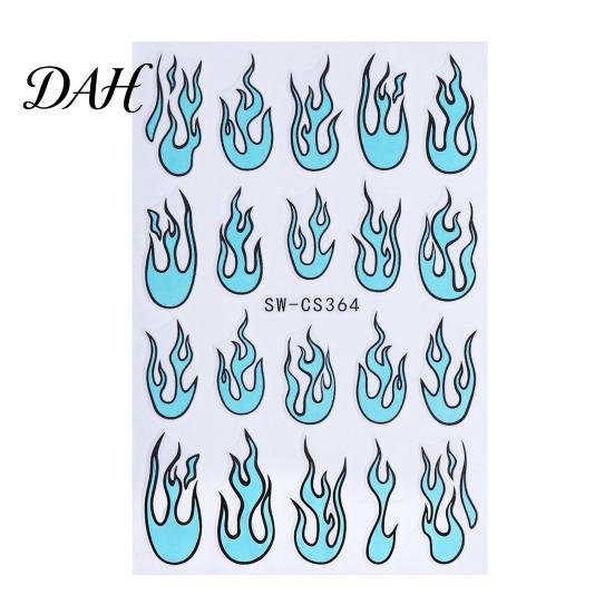 DIY Nail Supplies Women Stickers for Autumn Halloween, Pumpkin Spider Web Skull Flame Easy Application Manicure Decal, Art Holiday Party Decoration
