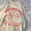 Self Love Club Always Open Me T Shirts Man Hip Hop Summer New T Shirt Vintage O-Neck Streetwear Personality Summer Clothing Men