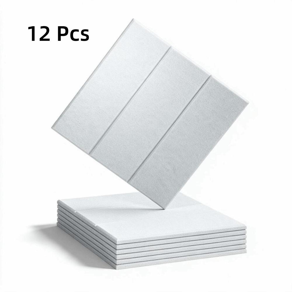 12PCS Stripe Felt Bulletin Boards Sound-Absorbing Photo Display Board Wall Decals Dormitory