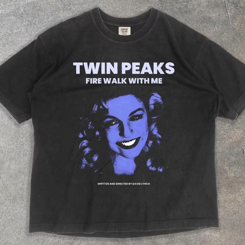 Summer New Casual and Fashionable Tshirt for Both Unisex and Unisex Twin Peak Shirt Retro Movie Tshirt for Unisex