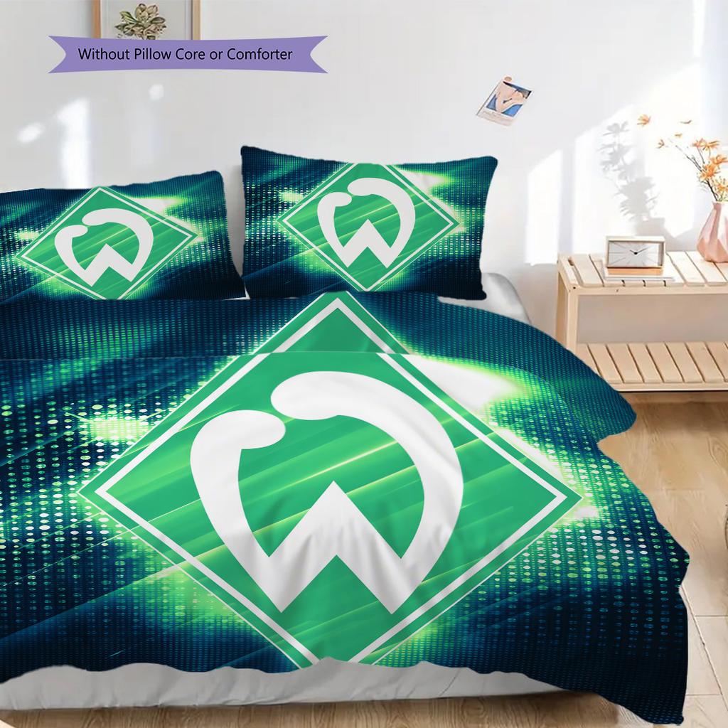 Постельное белье с узором SV Werder Bremen Комплект одеял Покрывало Наволочка Домашний Декор Подарок на День Рождения (1 пододеяльник + 2 наволочки, без наполнителя)