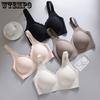 Sexy Bra Women's Wavy Neck Large Size Bra Breathable Fixed Cup One-piece Underwear Push Up Bra