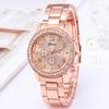 Luxury Women Watch Golden Rhinestone Fashion Women Quartz Watch Analog Wristwatch Lady's Gold Stainless Steel Bracelet Clock