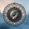 Ice Dragon Wind Spinner 3D Metal Art Decor with 360 Rotating Hook for Outdoor Indoor Garden Patio Yard Housewarming Gift Weather Resistant