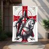 Cross Templars Knight Flannel Blanket Soft Warm All-Season Throw, Design for Camping, Car Travel, Hiking Sofa, Bed, Office Perfect Gift for Parties