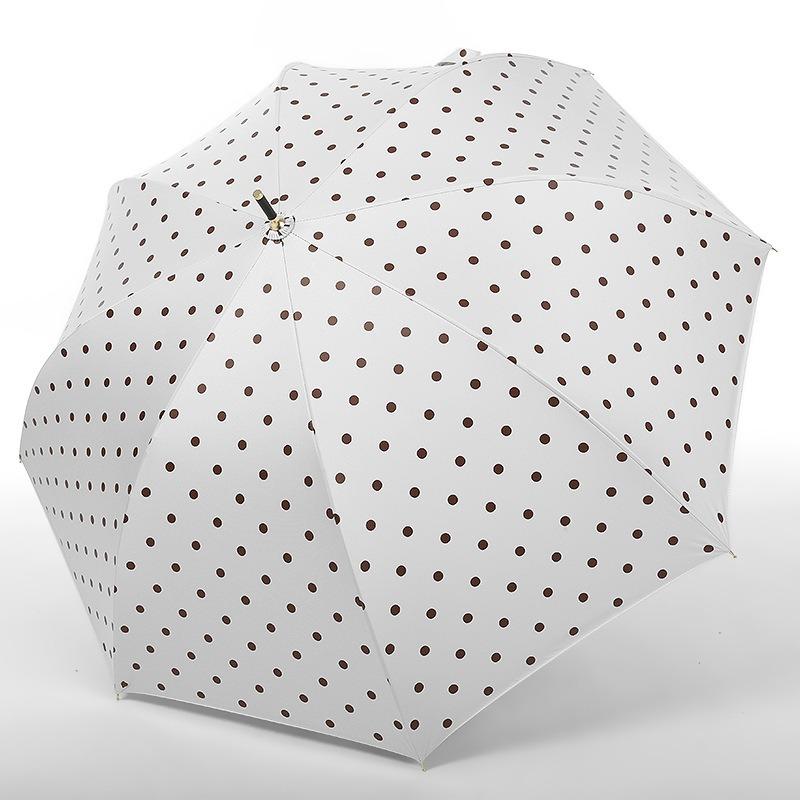 Small Fresh 8 Bone Vinyl Straight Rod Umbrella Long Handle Umbrella Simple Retro Men's and Women's Advertising