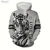 Осенние толстовки для мужчин 3D принт тигра уличная мода пуловер худи для занятий спортом на открытом воздухе графические худи блузка мужская одежда