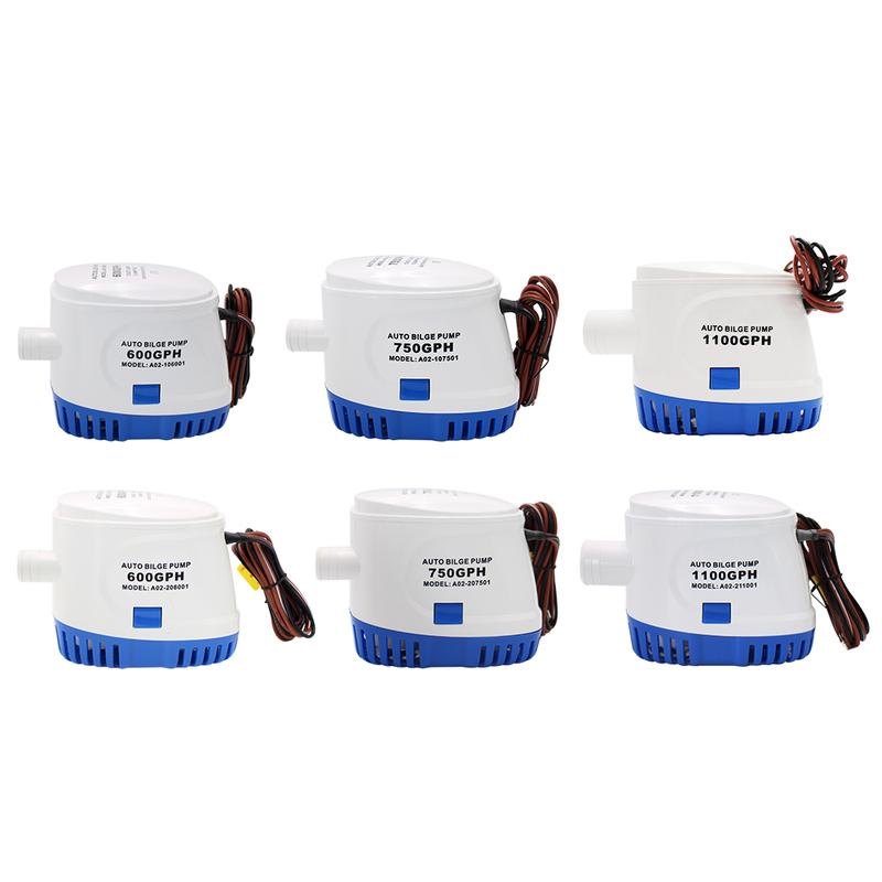 DC12V/24V Automatic bilge pump 600/750/1100GPH auto submersible boat water pump,electric pump for boats accessories marin