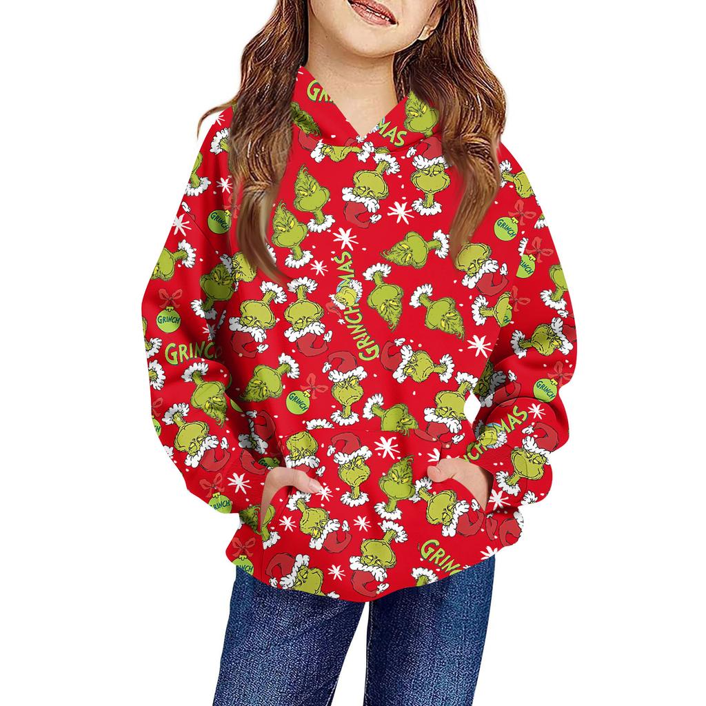 Детское худи пуловер свободного кроя с длинными рукавами, кулиской и однотонной расцветкой