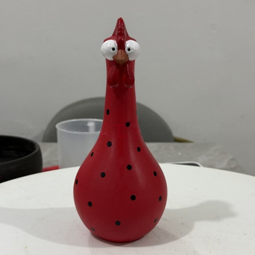 Lifelike Long Neck Chicken Vases Colorful Dot Flower Arrangement Vase Desktop Display