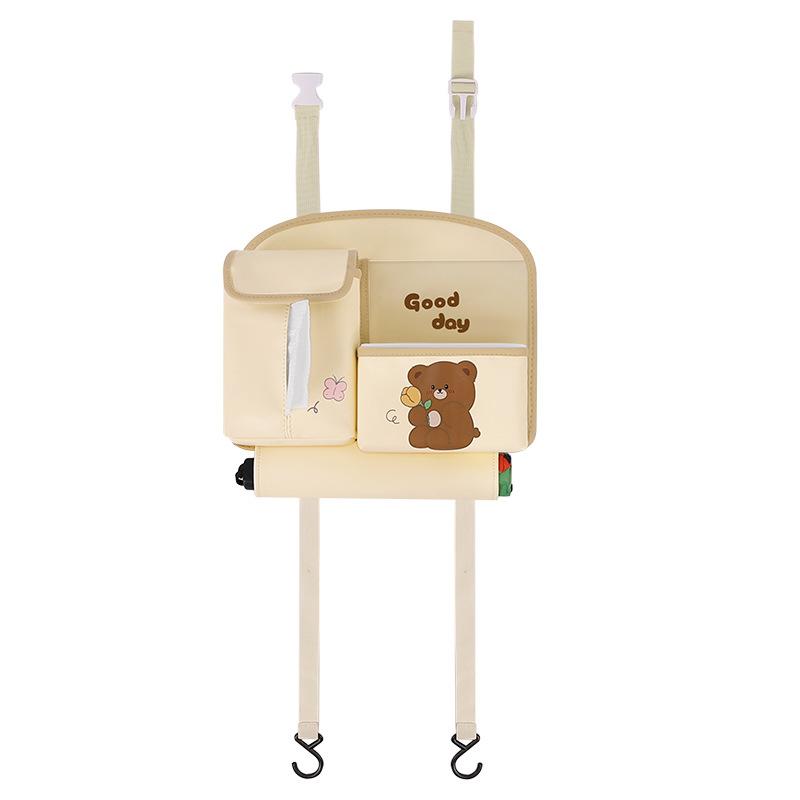 Многофункциональная сумка для хранения в автомобиле, симпатичная мультяшная сумка для хранения на спинке заднего сиденья, автомобильный мусорный бак